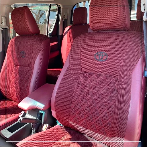 روکش صندلی تویوتا هایلوکس Toyota مدل لمسه لوزی+گلدوزی برند R-915) ECCCO)