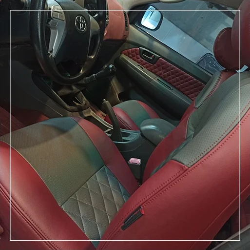 روکش صندلی تویوتا هایلوکس Toyota مدل لمسه لوزی برند R-912) ECCCO)