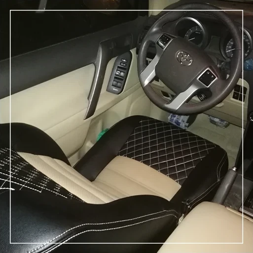 روکش صندلی تویوتا پرادو Toyota مدل بالا لمسه لوزی برند R-957) ECCCO)