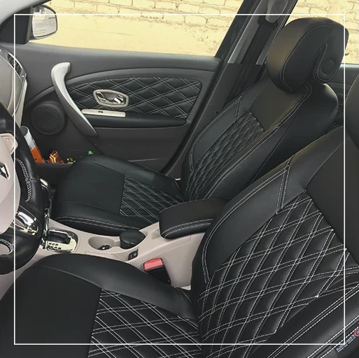 روکش صندلی رنو فلوئنس Renault مدل لوزی دو خط برند R-1051) ECCCO)