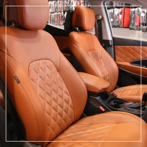 روکش صندلی هیوندای سانتافه Hyundai مدل لمسه لوزی برند R-1482) ECCCO)